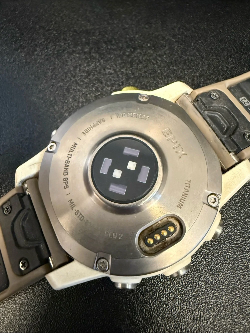 Garmin Beige Sport Smartwatch with Silicone Band